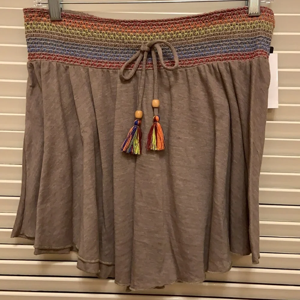 26. Soluna Swim Smocked Cover-up Skirt in Brown